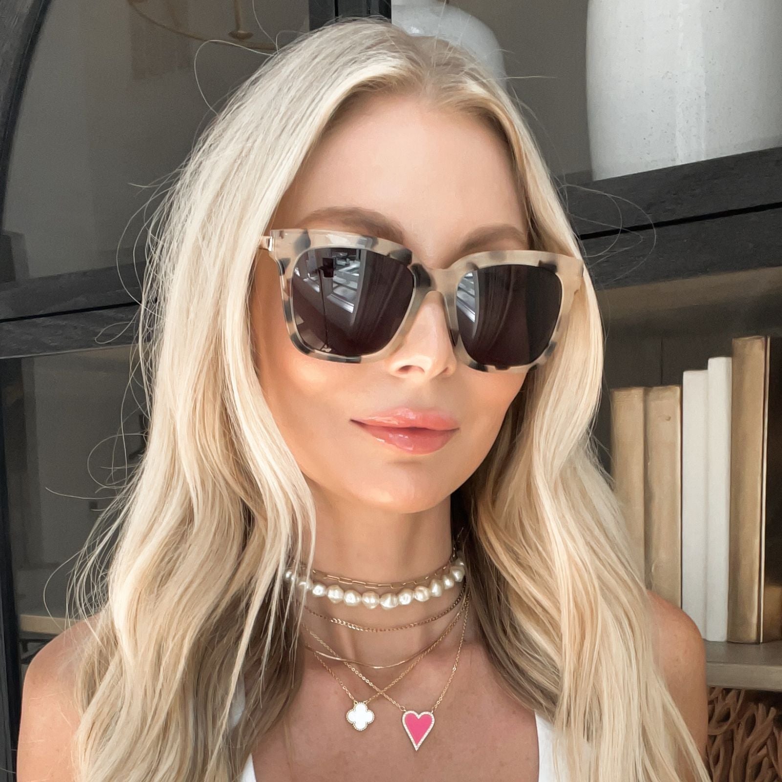 Bella - Cream Tortoise Grey Sunglasses