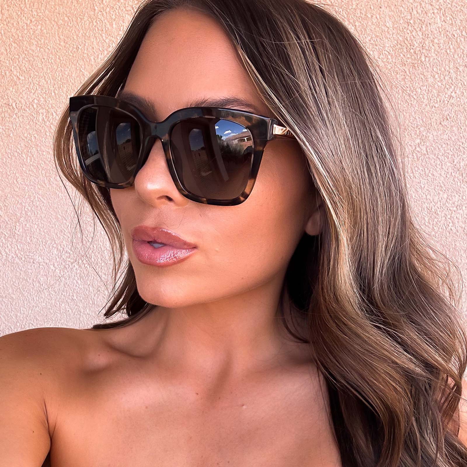 Bella - Espresso Tortoise Grey Gradient Polarized Sunglasses