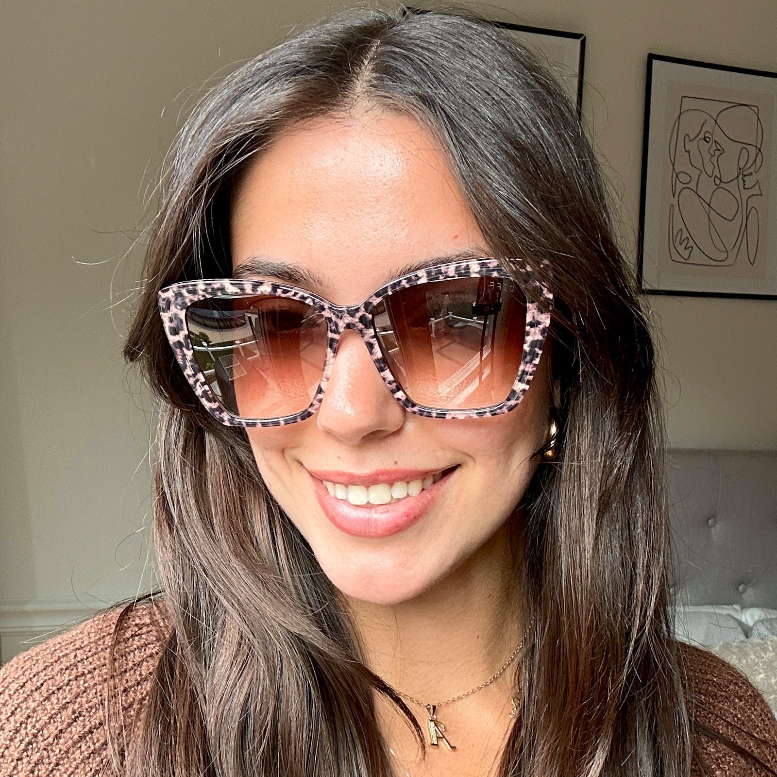 Becky II - Leopard Tortoise Brown Gradient Sunglasses