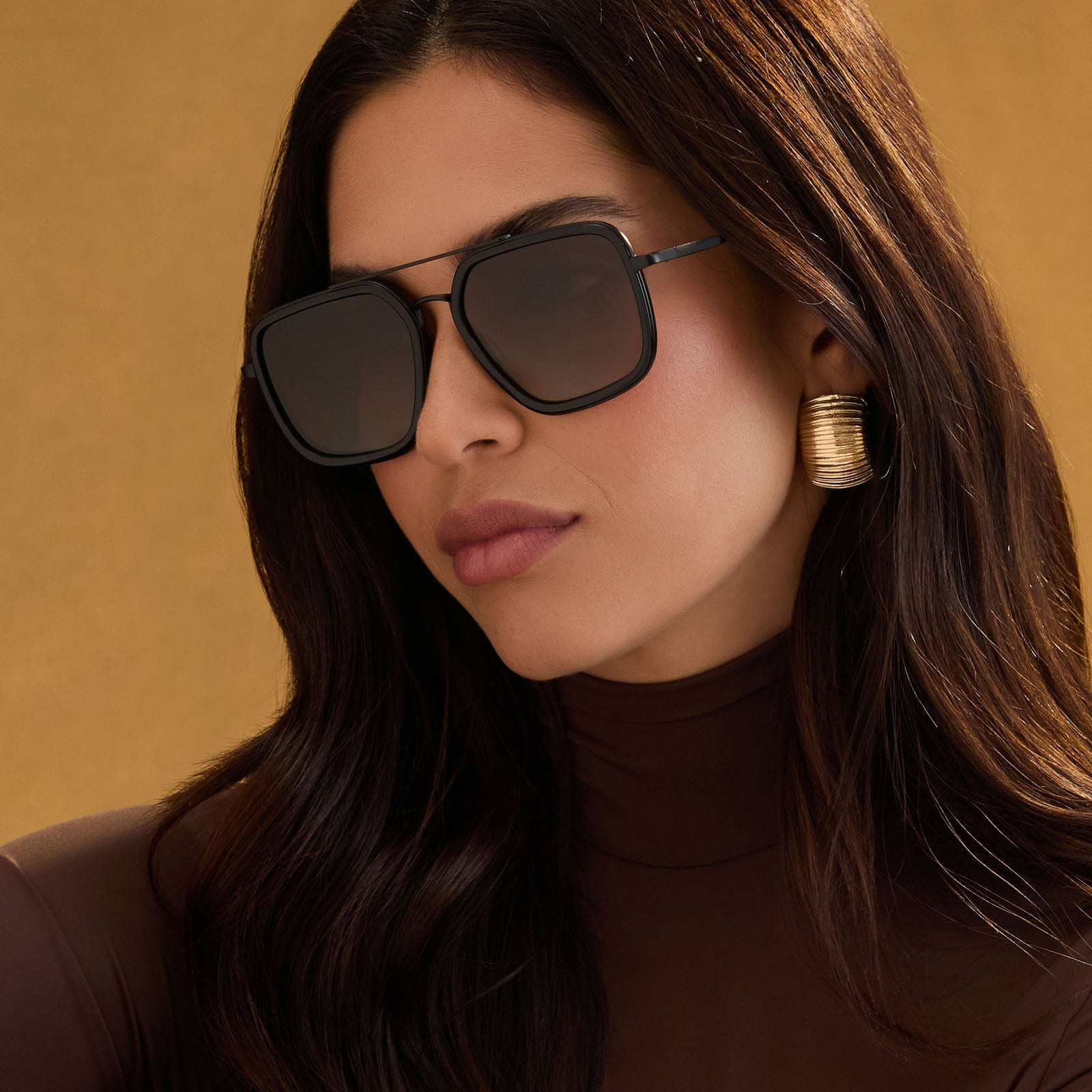 Jordan - Matte Black Temple Tips Brown Gradient Polarized Sunglasses