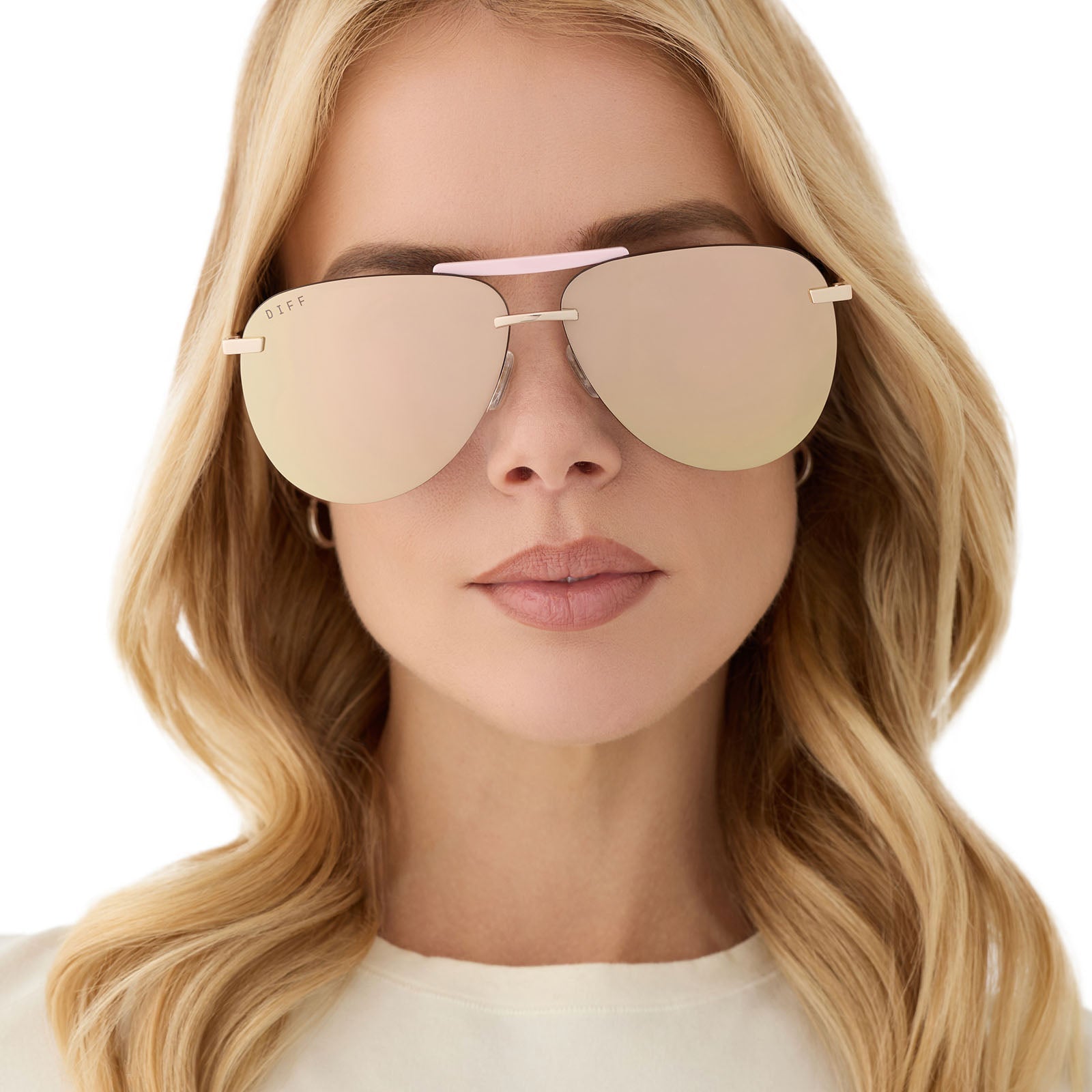 Tahoe - Gold Powder Pink Taupe Mirror Sunglasses