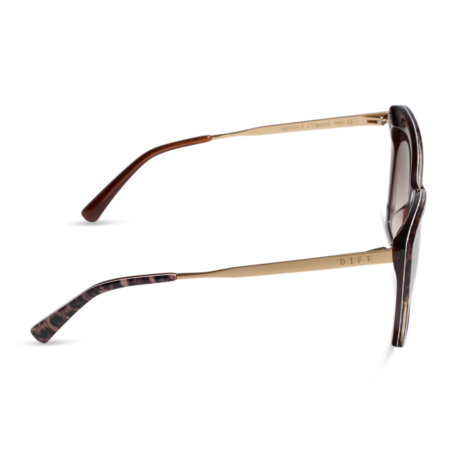 Becky II - Leopard Tortoise Brown Gradient Sunglasses