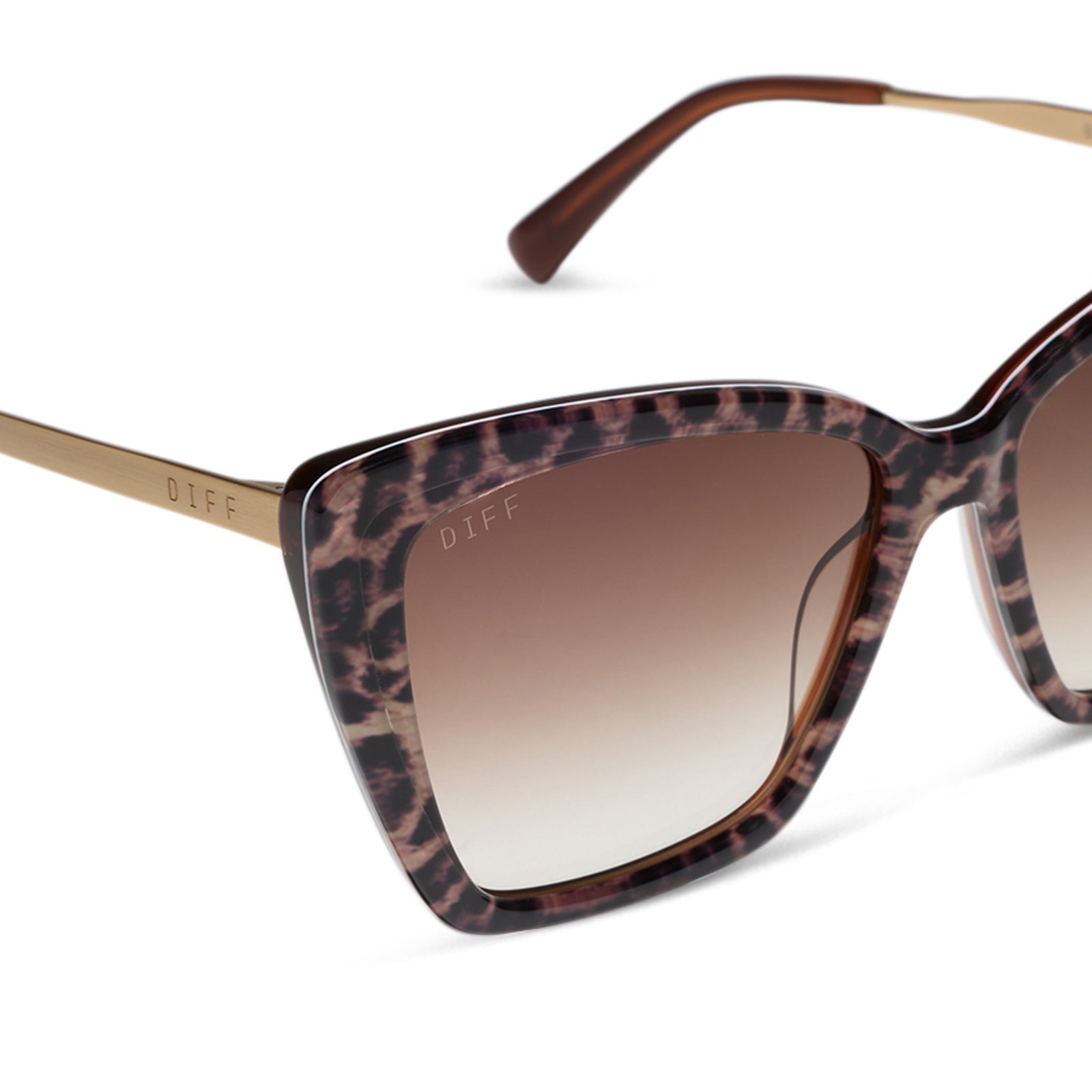 Becky II - Leopard Tortoise Brown Gradient Sunglasses