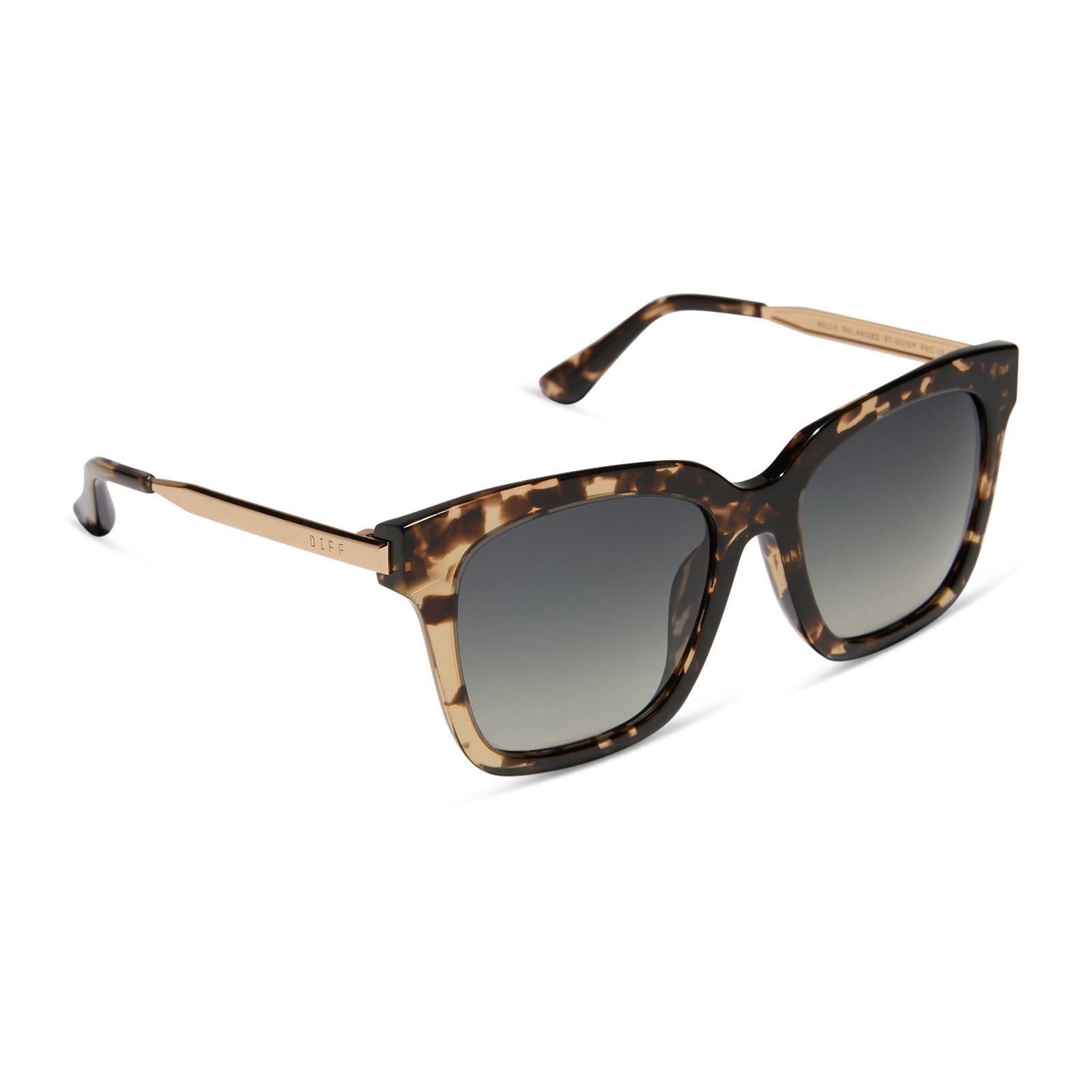 Bella - Espresso Tortoise Grey Gradient Polarized Sunglasses