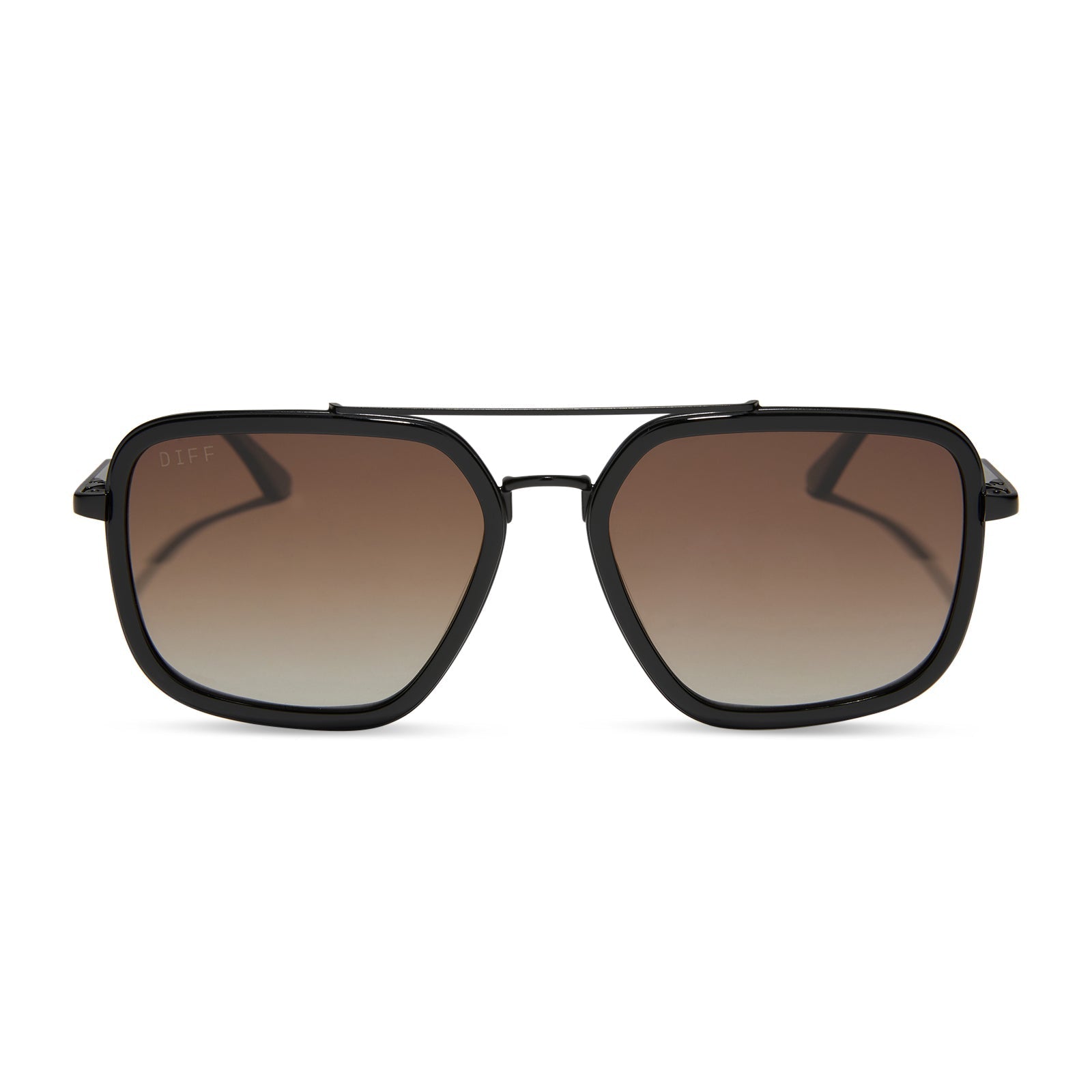 Jordan - Matte Black Temple Tips Brown Gradient Polarized Sunglasses
