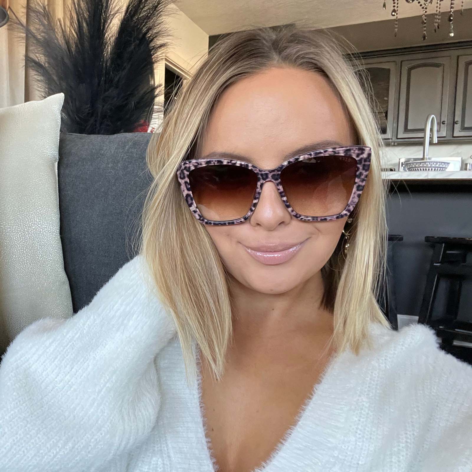 Becky II - Leopard Tortoise Brown Gradient Sunglasses