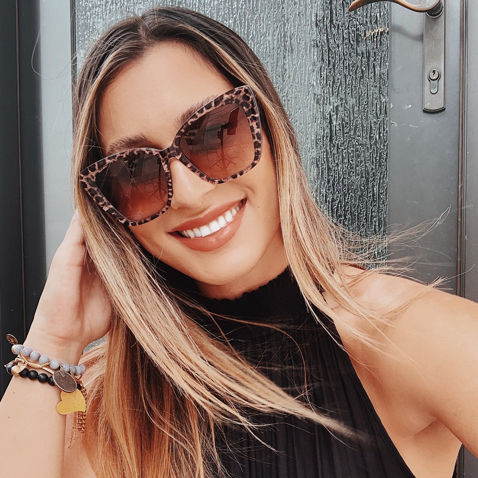 Becky II - Leopard Tortoise Brown Gradient Sunglasses