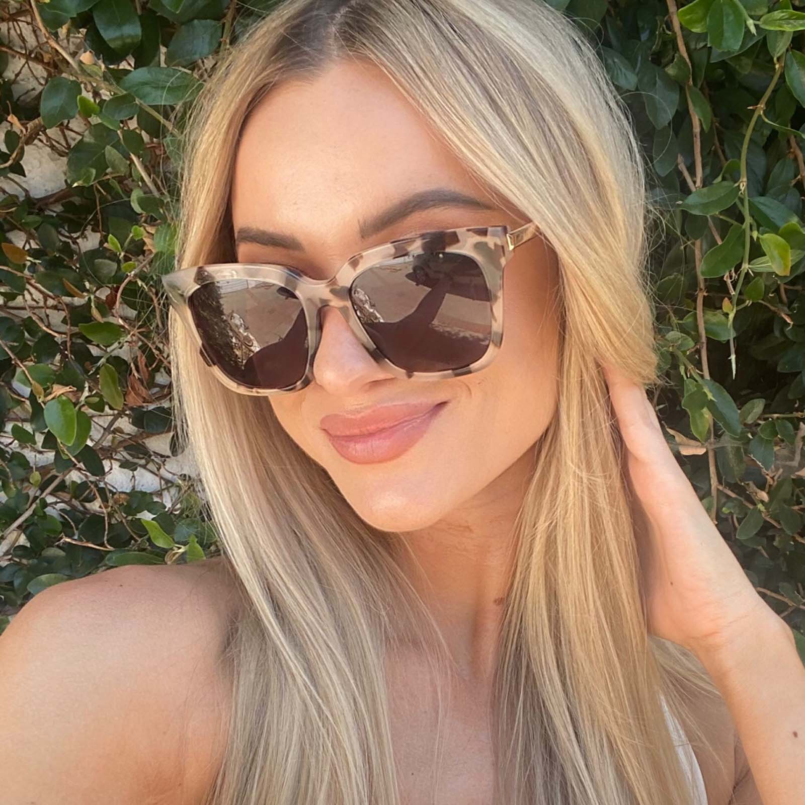 Bella - Cream Tortoise Grey Sunglasses