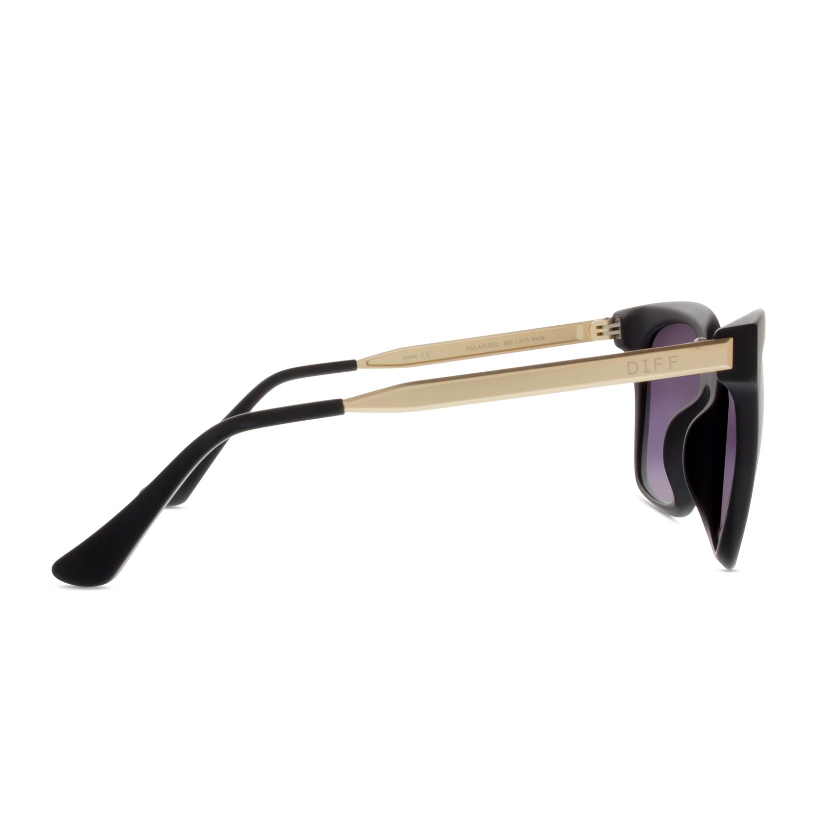 Bella - Matte Black Pink Mirror Polarized Sunglasses