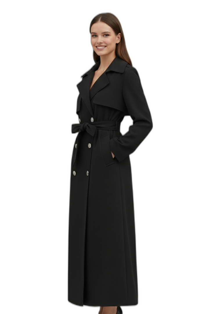 Women's Belted Double-Breasted Trench Coat