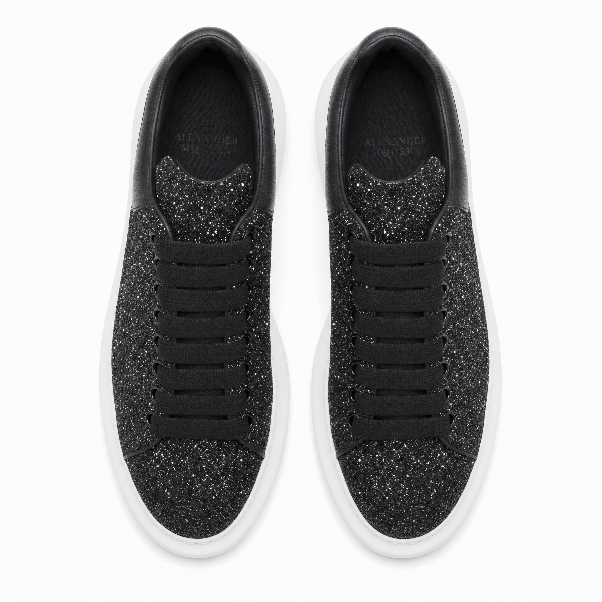 Oversized Sneaker Black Glitter White Sole