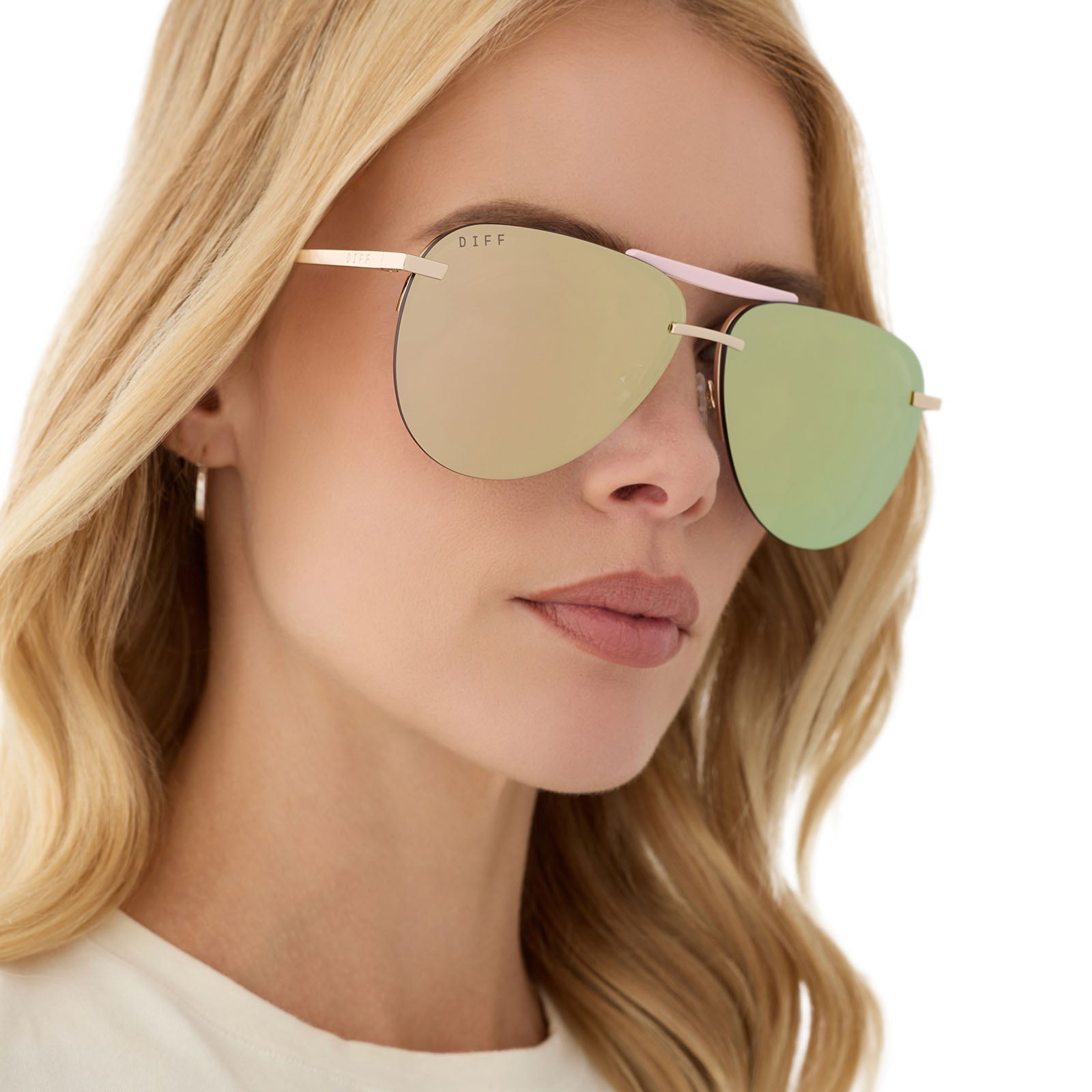 Tahoe - Gold Powder Pink Taupe Mirror Sunglasses