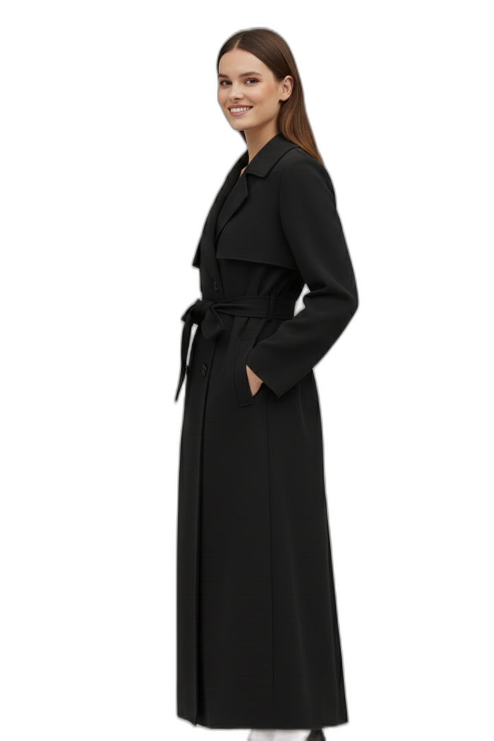 Women's Belted Double-Breasted Trench Coat