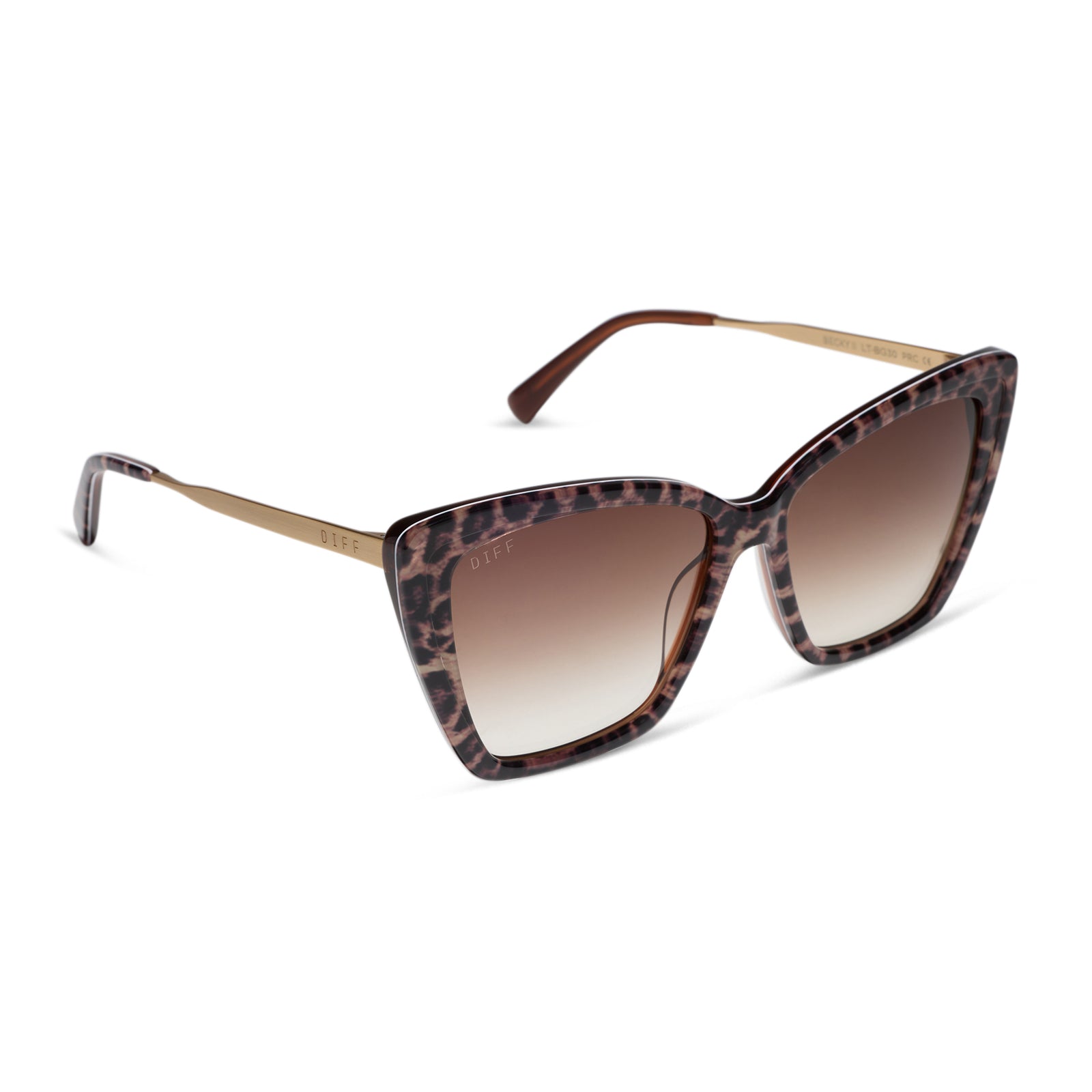 Becky II - Leopard Tortoise Brown Gradient Sunglasses