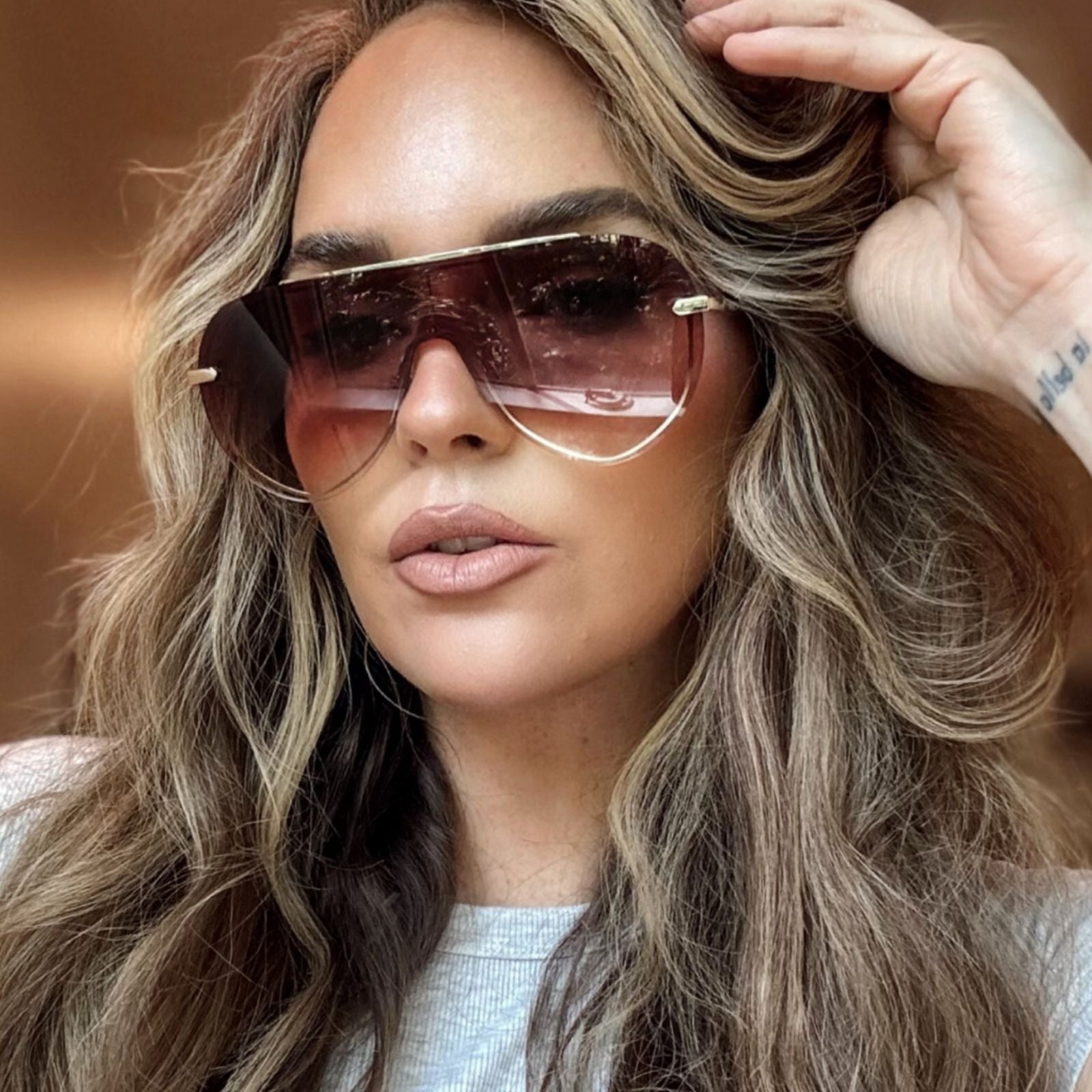 Imani - Gold Brown Gradient Sunglasses