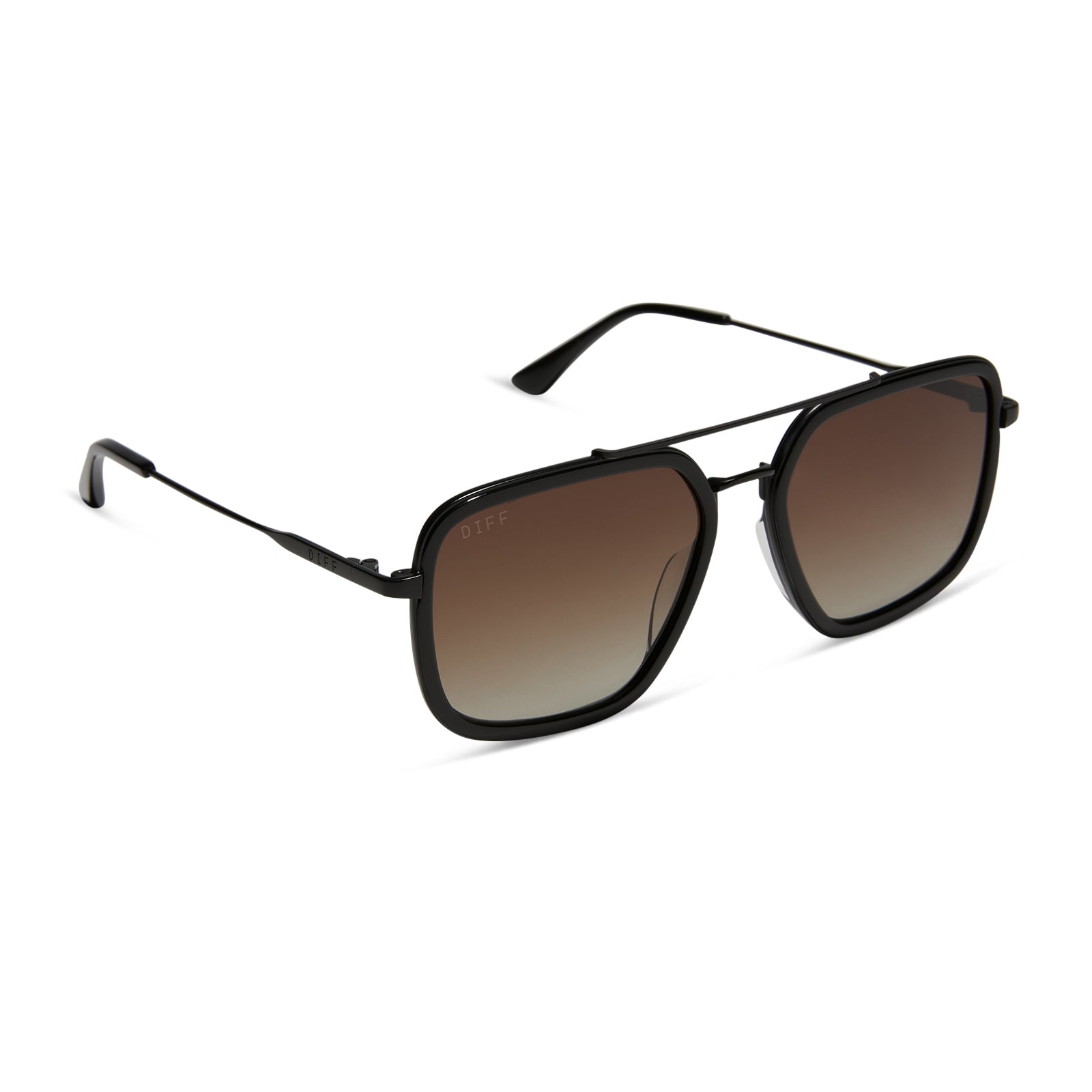 Jordan - Matte Black Temple Tips Brown Gradient Polarized Sunglasses