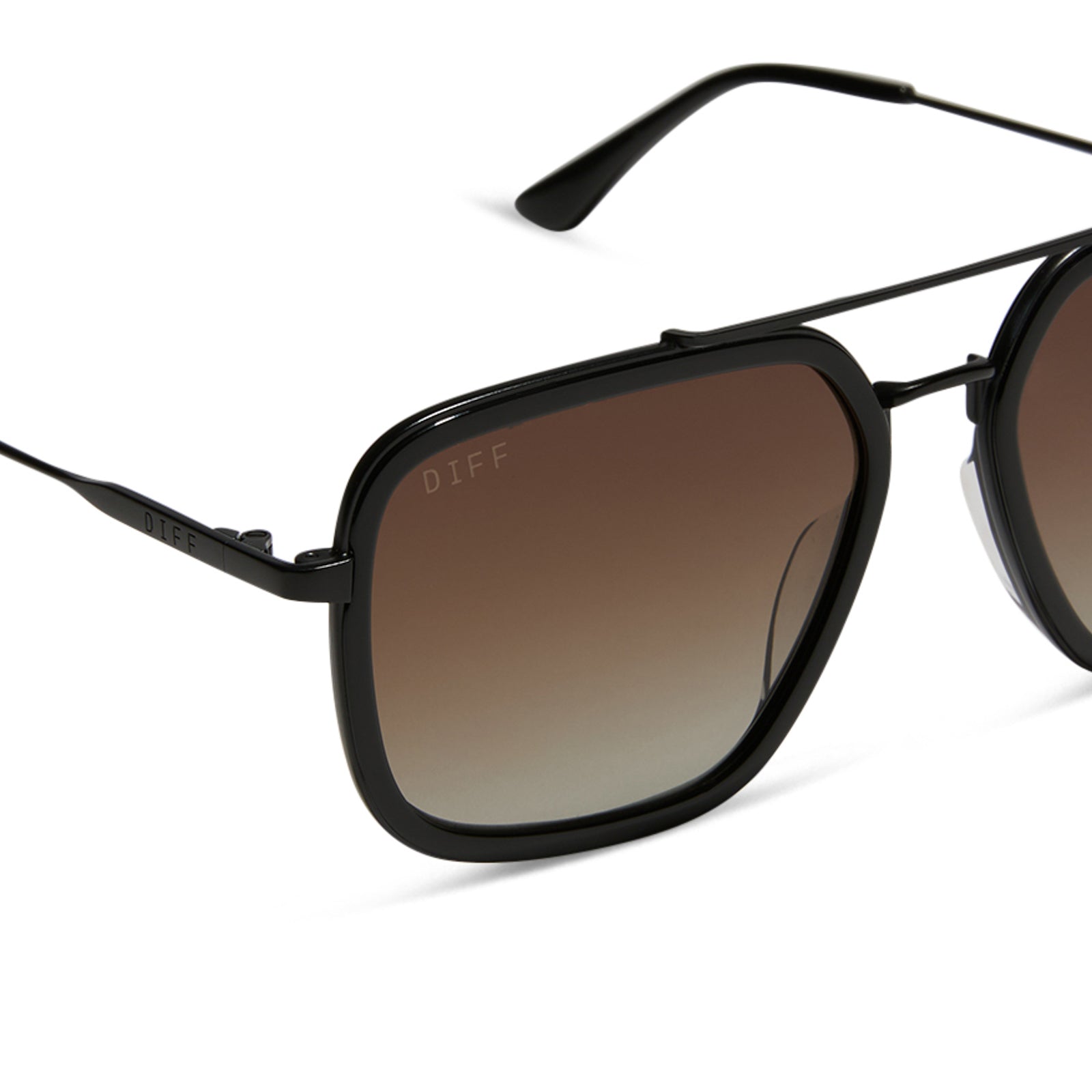 Jordan - Matte Black Temple Tips Brown Gradient Polarized Sunglasses